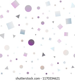 Light Silver, Gray vector seamless backdrop with lines, circles, rhombus. Abstract illustration with colorful dots, lines, cubes. Pattern for design of fabric, wallpapers.