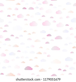 Light Silver, Gray vector seamless cover with clouds. Modern illustration with colorful gradient clouds. Design for textile, fabric, wallpapers.