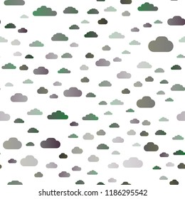 Light Silver, Gray vector seamless pattern with clouds. Colorful illustration with abstract clouds. Trendy design for wallpaper, fabric makers.