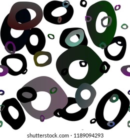 Light Silver, Gray vector seamless layout with circle spots. Glitter abstract illustration with blurred drops of rain. Template for business cards, websites.