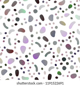Light Silver, Gray vector seamless backdrop with dots, spots. Blurred bubbles on abstract backdrop with colorful gradient. Trendy design for wallpaper, fabric makers.