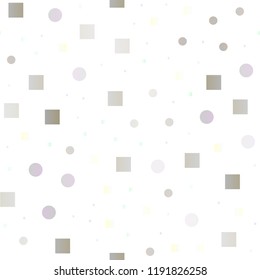Light Silver, Gray vector seamless cover with circles, cubes. Glitter abstract illustration with cubes, circles. Design for textile, fabric, wallpapers.
