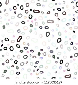 Light Silver, Gray vector seamless layout with circle spots. Modern abstract illustration with colorful water drops. Pattern for design of fabric, wallpapers.