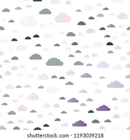 Light Silver, Gray vector seamless texture with cloudy sky. Colorful illustration with abstract clouds. Pattern for trendy fabric, wallpapers.