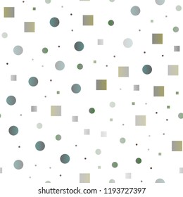 Light Silver, Gray vector seamless layout with circle spots, cubes. Glitter abstract illustration with cubes, circles. Pattern for design of window blinds, curtains.