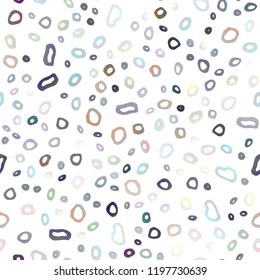 Light Silver, Gray vector seamless cover with circles. Modern abstract illustration with colorful water drops. Pattern for design of fabric, wallpapers.