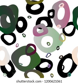 Light Silver, Gray vector seamless template with spots. Glitter abstract illustration with blurred drops of rain. Pattern for design of window blinds, curtains.