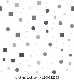 Light Silver, Gray vector seamless pattern with spheres, squares. Colorful illustration with circles, squares in nature style. Pattern for design of fabric, wallpapers.