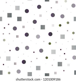 Light Silver, Gray vector seamless cover with circles, cubes. Abstract illustration with colorful circles, rectangles. Pattern for design of fabric, wallpapers.