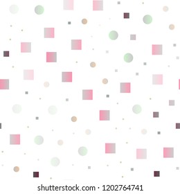Light Silver, Gray vector seamless backdrop with dots, spots, cubes. Glitter abstract illustration with cubes, circles. Pattern for design of fabric, wallpapers.