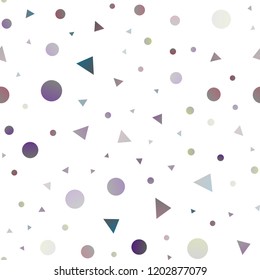 Light Silver, Gray vector seamless texture in triangular style with circles. Decorative design in abstract style with lines, dots. Pattern for design of window blinds, curtains.