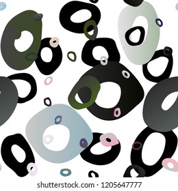 Light Silver, Gray vector seamless backdrop with dots, spots. Abstract illustration with colored bubbles in nature style. Pattern for design of window blinds, curtains.