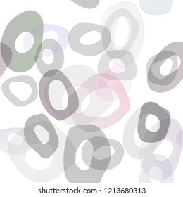 Light Silver, Gray vector seamless layout with circle spots. Glitter abstract illustration with blurred drops of rain. Template for business cards, websites.