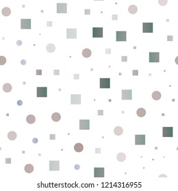 Light Silver, Gray vector seamless texture with disks, rectangles. Abstract backdrop with colorful circles, rectangles. Pattern for design of fabric, wallpapers.