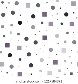 Light Silver, Gray vector seamless layout with circle spots, cubes. Glitter abstract illustration with cubes, circles. Template for business cards, websites.