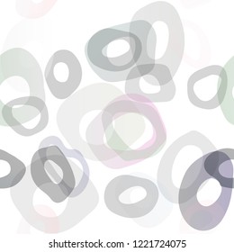 Light Silver, Gray vector seamless background with bubbles. Glitter abstract illustration with blurred drops of rain. Pattern for trendy fabric, wallpapers.