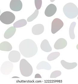 Light Silver, Gray vector seamless template with spots. Glitter abstract illustration with blurred drops of rain. Pattern for trendy fabric, wallpapers.