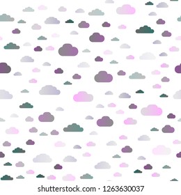 Light Silver, Gray vector seamless texture with cloudy sky. Colorful illustration with abstract clouds. Trendy design for wallpaper, fabric makers.
