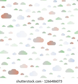 Light Silver, Gray vector seamless texture with cloudy sky. Colorful illustration with abstract clouds. Pattern for trendy fabric, wallpapers.