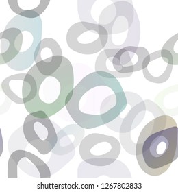 Light Silver, Gray vector seamless texture with disks. Blurred bubbles on abstract backdrop with colorful gradient. Pattern for design of fabric, wallpapers.