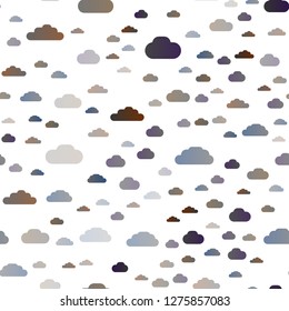Light Silver, Gray vector seamless pattern with clouds. Modern illustration with colorful gradient clouds. Pattern for design of window blinds, curtains.