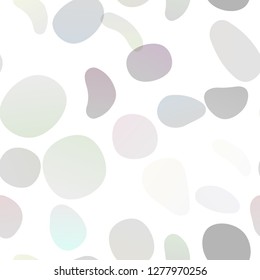 Light Silver, Gray vector seamless cover with circles. Blurred decorative design in abstract style with bubbles. Pattern for design of fabric, wallpapers.