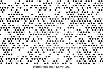 Light Silver, Gray vector seamless background with hexagons. Glitter abstract illustration in hexagonal style. Template for business cards, websites.