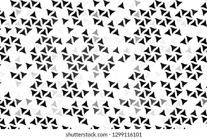Light Silver, Gray vector seamless layout with lines, triangles. Glitter abstract illustration with triangular shapes. Pattern for design of window blinds, curtains.