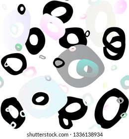 Light Silver, Gray vector seamless pattern with spheres. Modern abstract illustration with colorful water drops. Template for business cards, websites.