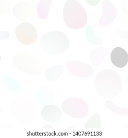 Light Silver, Gray vector seamless layout with circle spots. Illustration with set of shining colorful abstract circles. Pattern for trendy fabric, wallpapers.
