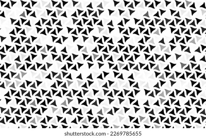 Plata clara, Vector gris sin fisuras con líneas, triángulos. Ilustración de gradiente abstracta con triángulos. Patrón de diseño de persianas, cortinas.