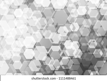 Light Silver, Gray vector shining hexagonal pattern. Colorful illustration in abstract style with gradient. hexagonal pattern for your business design.