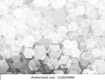 Light Silver, Gray vector shining hexagonal template. Brand new colored illustration in blurry style with gradient. A completely new design for your business.