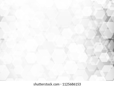 Light Silver, Gray vector shining hexagonal template. Colorful abstract illustration with gradient. The template can be used as a background for cell phones.