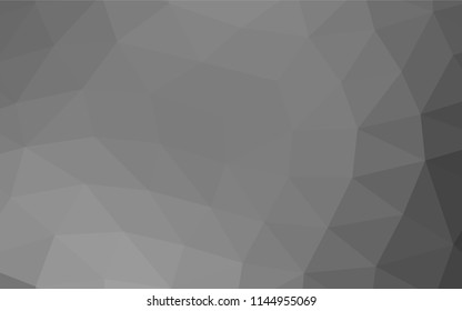 Light Silver, Gray vector shining triangular background. Triangular geometric sample with gradient.  A completely new template for your business design.