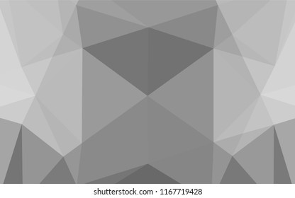 Light Silver, Gray vector shining hexagonal template. Triangular geometric sample with gradient.  Triangular pattern for your business design.