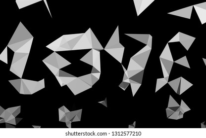 Light Silver, Gray vector shining triangular background. Triangular geometric sample with gradient.  Brand new design for your business.