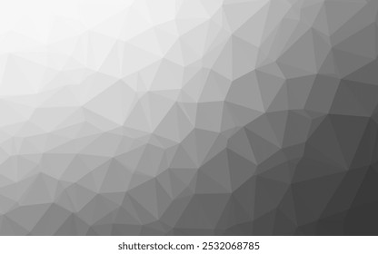 Argent clair, Image vectorielle grise, arrière-plan triangulaire brillant. Illustration créative en demi-teintes avec dégradé. Motif élégant pour un livre de marque.