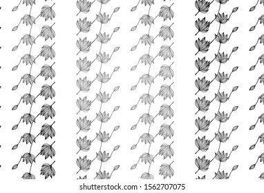 Light Silver, Gray vector sketch texture. Pattern with gradient colorful leaves in natural style. Pattern for heads of websites and designs.