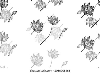 Light Silver, Gray vector sketch template. Colorful illustration in doodle style with leaves. Doodle design for your web site.