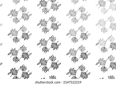 Plata clara, fondo de esbozo vectorial gris. Ilustración colorida abstracta con hojas en estilo doodle. Patrón para colorear libros y páginas para niños.