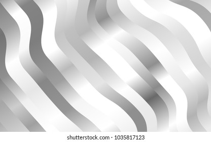 Light Silver, Gray vector template with bent lines. An elegant bright illustration with gradient. Brand-new design for your ads, poster, banner.