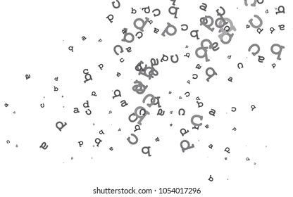 Light Silver, Gray vector template with isolated letters. Colored alphabet signs with gradient on white background. Best design for your ad, poster, banner of college.