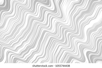 Light Silver, Gray vector template with lines, ovals. Modern gradient abstract illustration with bandy lines. Textured wave pattern for backgrounds.