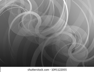 Light Silver, Gray vector template with bent lines. Blurred geometric sample with gradient bubbles.  Brand new design for your ads, poster, banner.