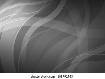 Light Silver, Gray vector template with bent lines. An elegant bright illustration with gradient. A new texture for your  ad, booklets, leaflets.
