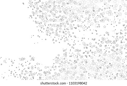 Light Silver, Gray vector template with sky stars. Stars on blurred abstract background with gradient. The pattern can be used for wrapping gifts.