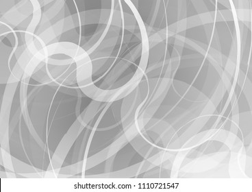 Light Silver, Gray vector template with bent ribbons. Blurred geometric sample with gradient bubbles.  The best blurred design for your business.