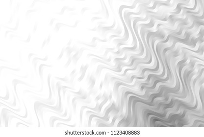 Light Silver, Gray vector template with lines, ovals. Glitter abstract illustration with wry lines. New composition for your brand book.
