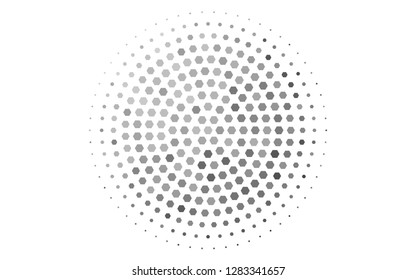 Light Silver, Gray vector template in hexagonal style. Glitter abstract illustration in hexagonal style. Pattern can be used for landing pages.
